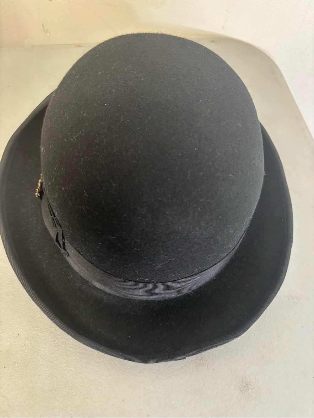 Vintage SFTC Men’s Black 100% Wool Bowler Derby Hat Size L - Picture 3 of 7